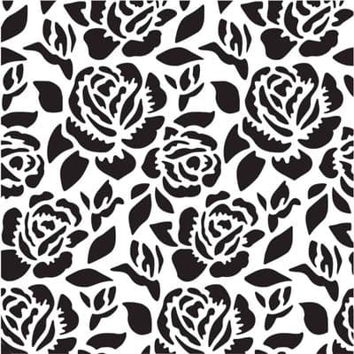 Creative Expressions Sam Poole 6 in x 6 in Stencil - Roses In Tea Garden