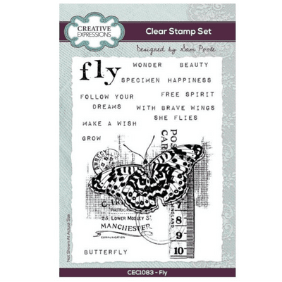 Creative Expressions Sam Poole A6 Clear Stamp Set - Fly