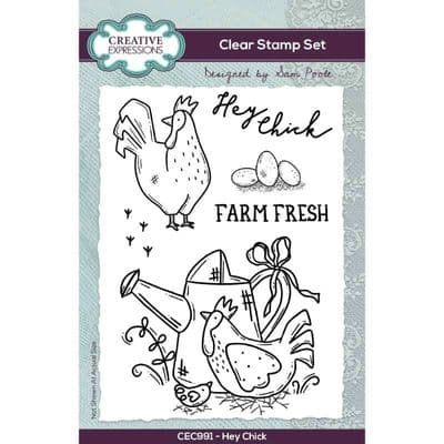 Creative Expressions Sam Poole A6 Clear Stamp Set - Hey Chick