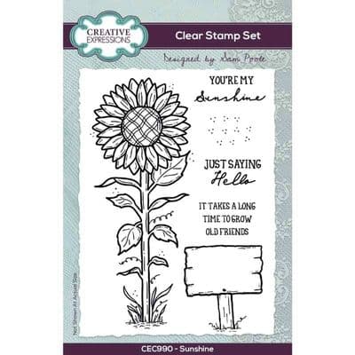 Creative Expressions Sam Poole A6 Clear Stamp Set - Sunshine