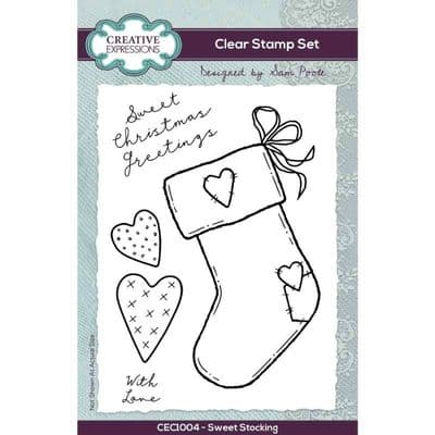 Creative Expressions Sam Poole A6 Clear Stamp Set - Sweet Stocking