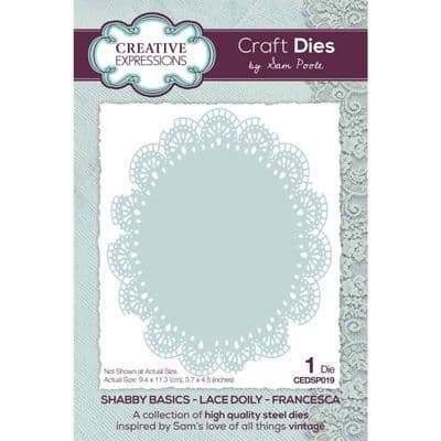 Creative Expressions Sam Poole Craft Die - Shabby Basics Lace Doily Francesca