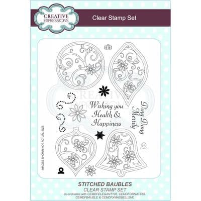 Creative Expressions - Stitched Baubles A5 Clear Stamp Set - CEC793