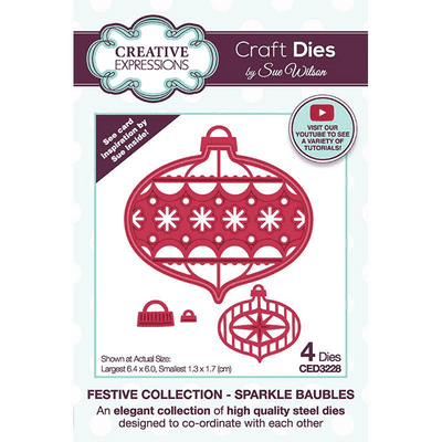 Creative Expressions Sue Wilson Craft Die - Festive Collection - Sparkle Baubles
