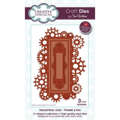 Creative Expressions Sue Wilson Craft Die - Industrial Chic Frame and Tag