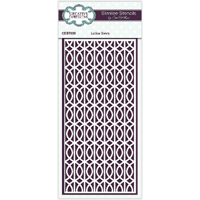 Creative Expressions Sue Wilson Slimline Stencil - Lattice Swirls
