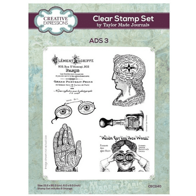 Creative Expressions Taylor Made Journals A5 Clear Stamp Set - Ads 3