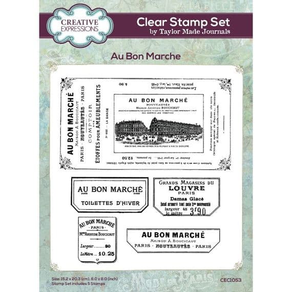 Creative Expressions Taylor Made Journals A5 Clear Stamp Set - Au Bon Marche