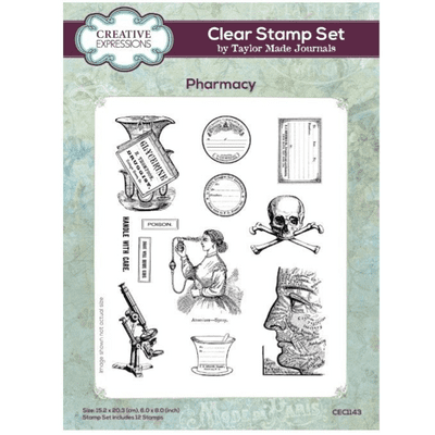 Creative Expressions Taylor Made Journals A5 Clear Stamp Set - Pharmacy