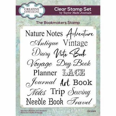 Creative Expressions Taylor Made Journals A5 Clear Stamp Set - The Bookmakers
