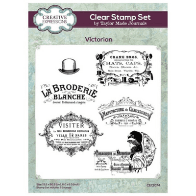 Creative Expressions Taylor Made Journals A5 Clear Stamp Set - Victorian