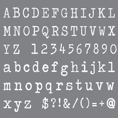 DecoArt Andy Skinner Stencil - 8x8 - Typeface