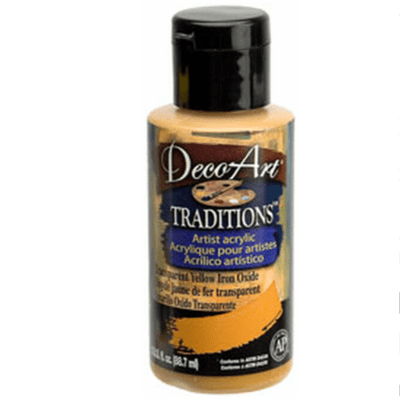 DecoArt Traditions Artist Acrylic Paint 90ml - Transparent Yellow Iron Oxide