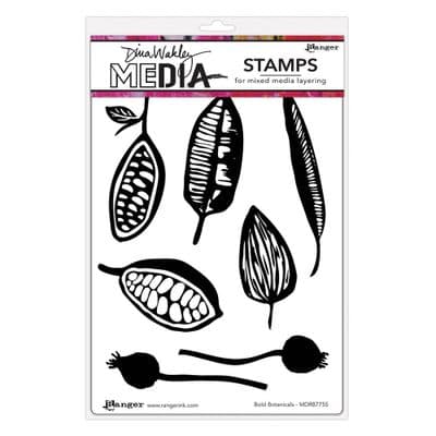 Dina Wakley Media Cling Stamps - Bold Botanicals