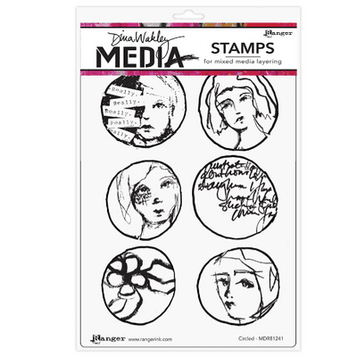 Dina Wakley Media Cling Stamps - Circled