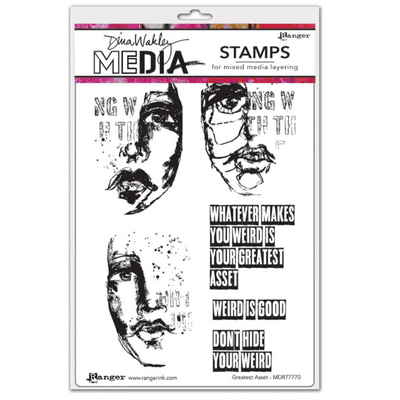 Dina Wakley Media Cling Stamps - Greatest Asset
