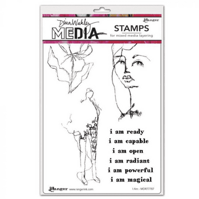 Dina Wakley Media Cling Stamps - I Am
