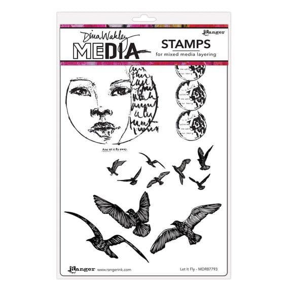 Dina Wakley Media Cling Stamps - Let It Fly