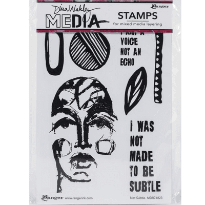 Dina Wakley Media Cling Stamps - Not Subtle