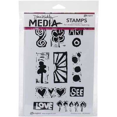 Dina Wakley Media Cling Stamps - Primitive Icons
