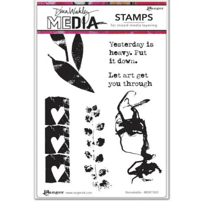 Dina Wakley Media Cling Stamps - Remarkable