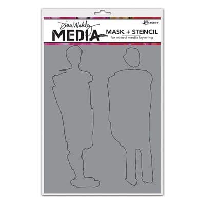 Dina Wakley MEdia Mask + Stencil - Giant Funky Silhouettes