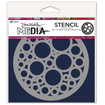 Dina Wakley MEdia Stencil - Bubbles  Coaster