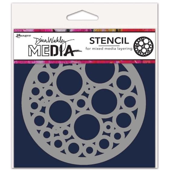 Dina Wakley MEdia Stencil - Bubbles  Coaster