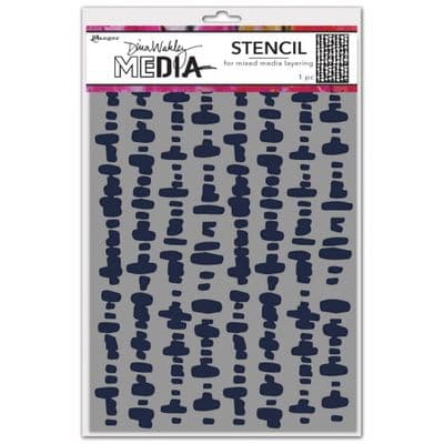 Dina Wakley MEdia Stencil - Dash Columns