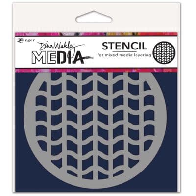 Dina Wakley MEdia Stencil - Tire Tracks Coaster