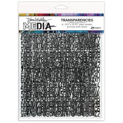 Dina Wakley MEdia Transparencies - Typography Set 2