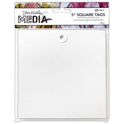 Dina Wakley Media White Square Tags - 5 inch