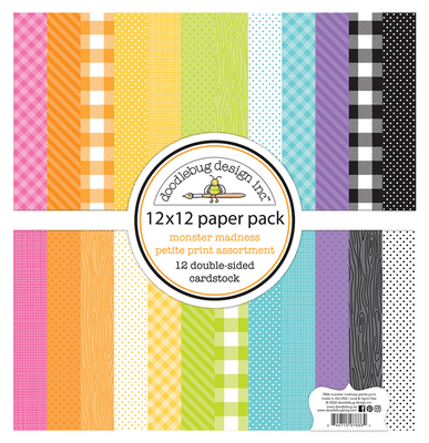 Doodlebug 12x12 Paper Pack - Monster Madness Petite Prints Assortment