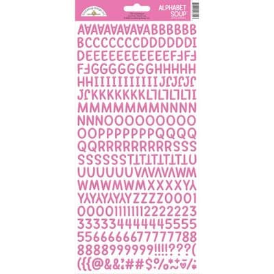 Doodlebug Alphabet Soup Puffy Stickers - Bubblegum