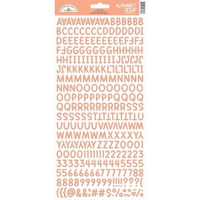 Doodlebug Alphabet Soup Puffy Stickers - Coral