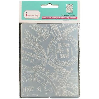 Dress My Craft Embossing Folder - Post Card Stamps