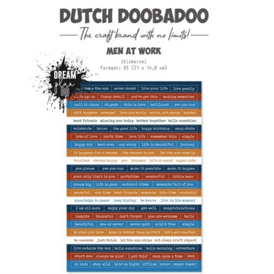 Dutch Doobadoo A5 Sticker Art - Men At Work Text