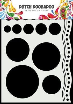 Dutch Doobadoo Mask Art Stencil - Doodle Circles and Border