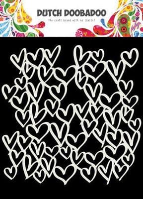 Dutch Doobadoo Mask Art Stencil - Hearts