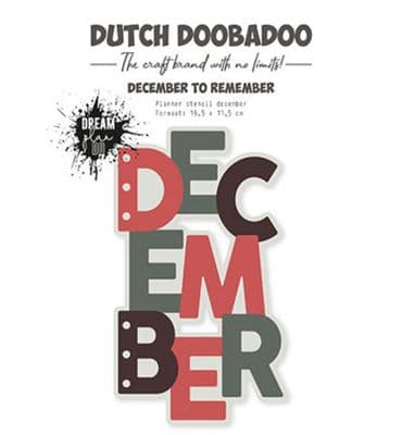 Dutch Doobadoo Planner Stencil - December to Remember