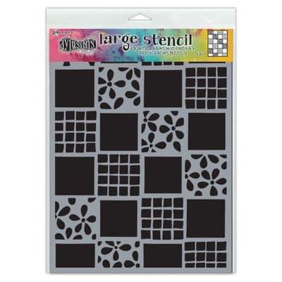 Dyan Reaveley Dylusions Stencil - Large - Square Dance