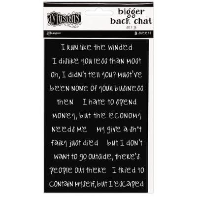Dyan Reaveley's Dylusions Bigger Back Chat Stickers - Set 3 Black