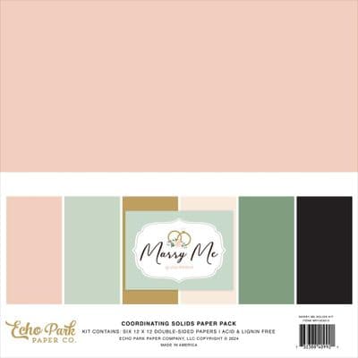 Echo Park 12x12 Cardstock Pack - Marry Me Solids