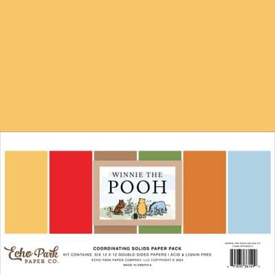 Echo Park 12x12 Cardstock Pack - Winnie The Pooh Solids