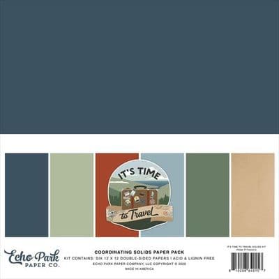 Echo Park 12x12 Solids Paper Pack - It’s Time to Travel