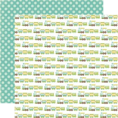 Echo Park - Bundle of Joy Boy - Choo Choo Train 12x12 Cardstock 