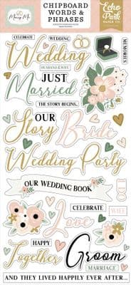 Echo Park Chipboard Stickers - Marry Me Words & Phrases