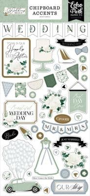 Echo Park Chipboard Stickers - Wedding Bells