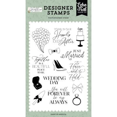 Echo Park Clear Stamp Set - Wedding Bells, Wedding Day
