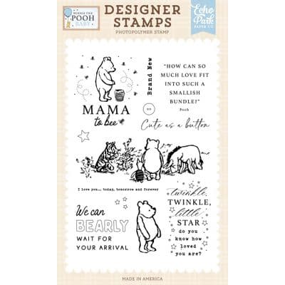 Echo Park Clear Stamp Set - Winnie the Pooh Baby - Bearly Wait